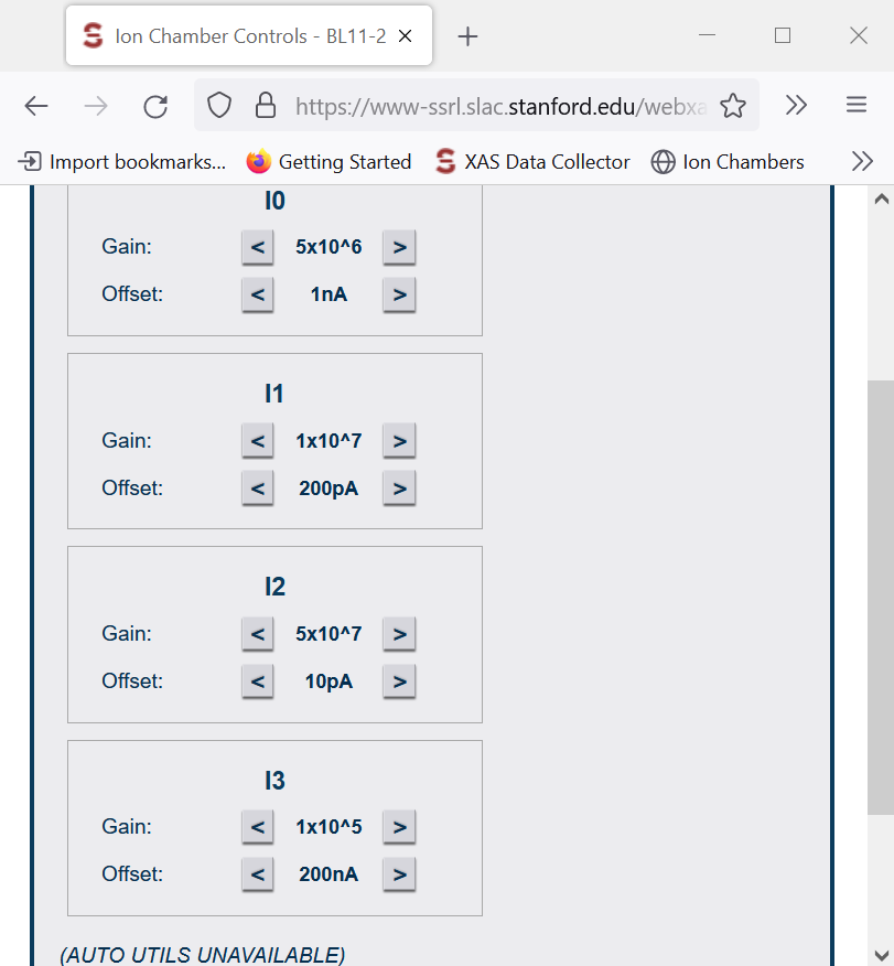 interface: gains/offset